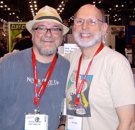 Richard Starkings and me the next day at the convention. (I'm the good looking one on the right.)
