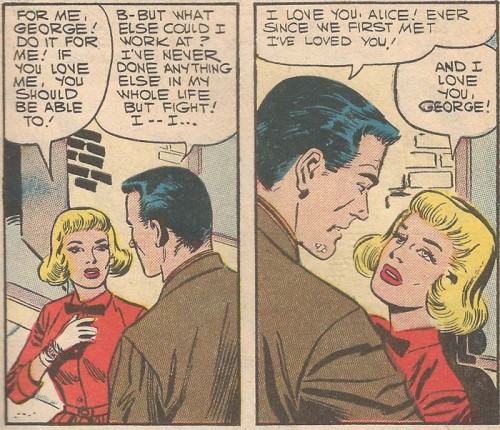 Original art from "Love Him... Love What He Does"  in First Kiss #2, 1958