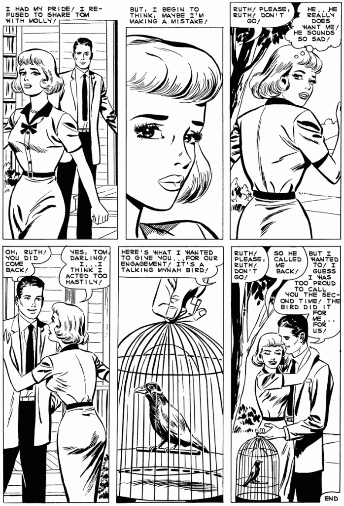 Art by Charles Nicholas & Vince Alascia from First Kiss #12, 1960.