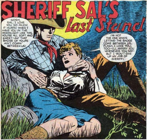 Pencils possibly by Ward King. This appeared in Western Love Trails #7.