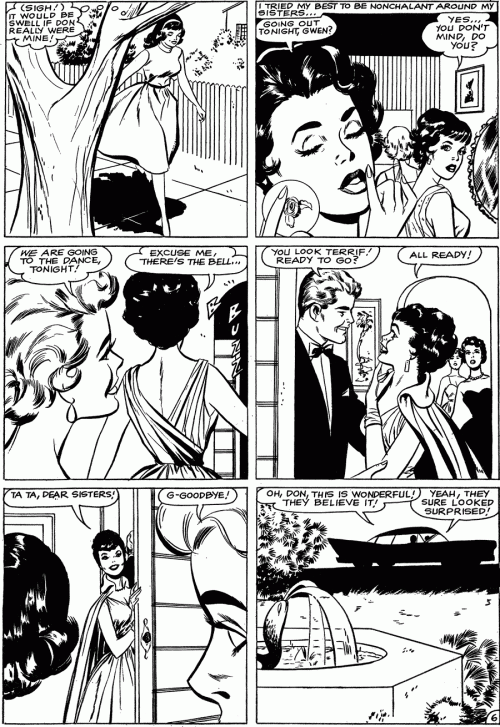 Original art by Vince Colletta Studio in First Kiss #8, 1958.