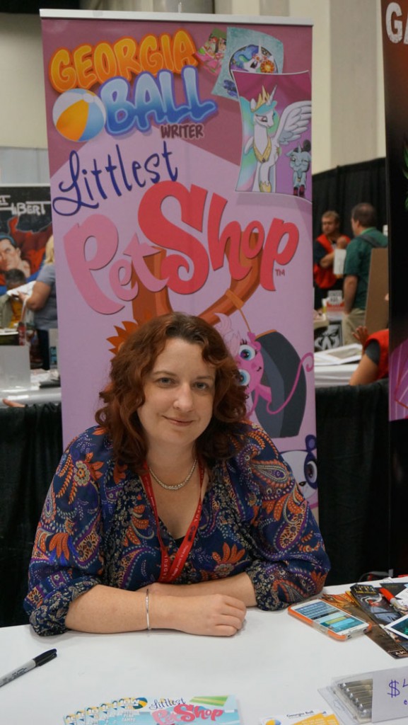 During one of my few trips out of the booth, I visited my pal Georgia Ball at her Artist Alley table where she was selling various kids comics she'd written. (By the end of the show she'd sold everything!) 