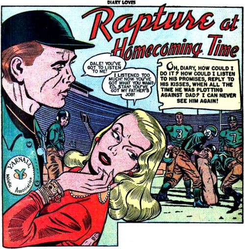 Art by Bill Ward from the story "Rapture at Homecoming Time" in Diary Loves #8, 1951.