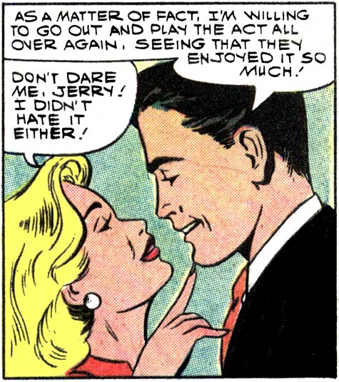 Artist unknown. Art from the story "Bachelor's Farewell" in FIRST KISS #7, 1959.