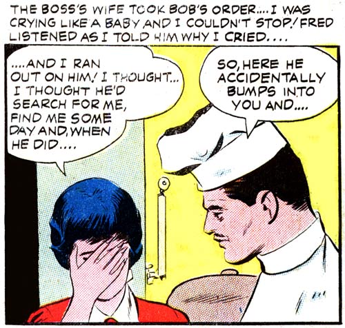 Artist Unknown. From the story "The Love that Failed" in FIRST KISS #25, 1962.