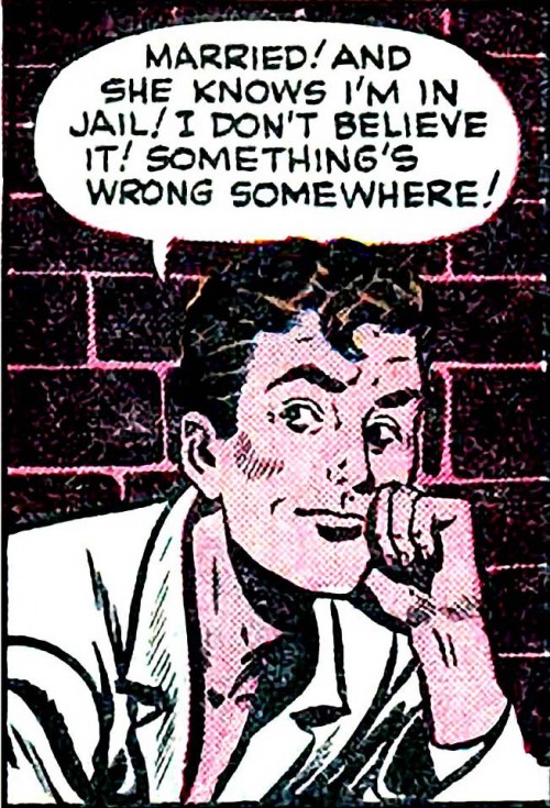 Artist unknown. From the story "Censored" in ALL TRUE ROMANCE #2, 1951.