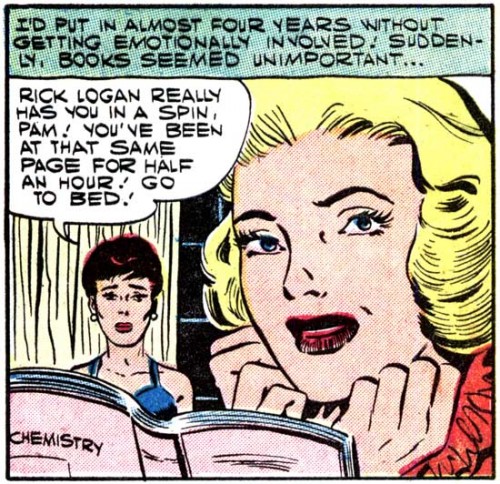 Art by Art Cappello & Dick Giordano from the story "Campus Crush" in FIRST KISS #1, 1957.