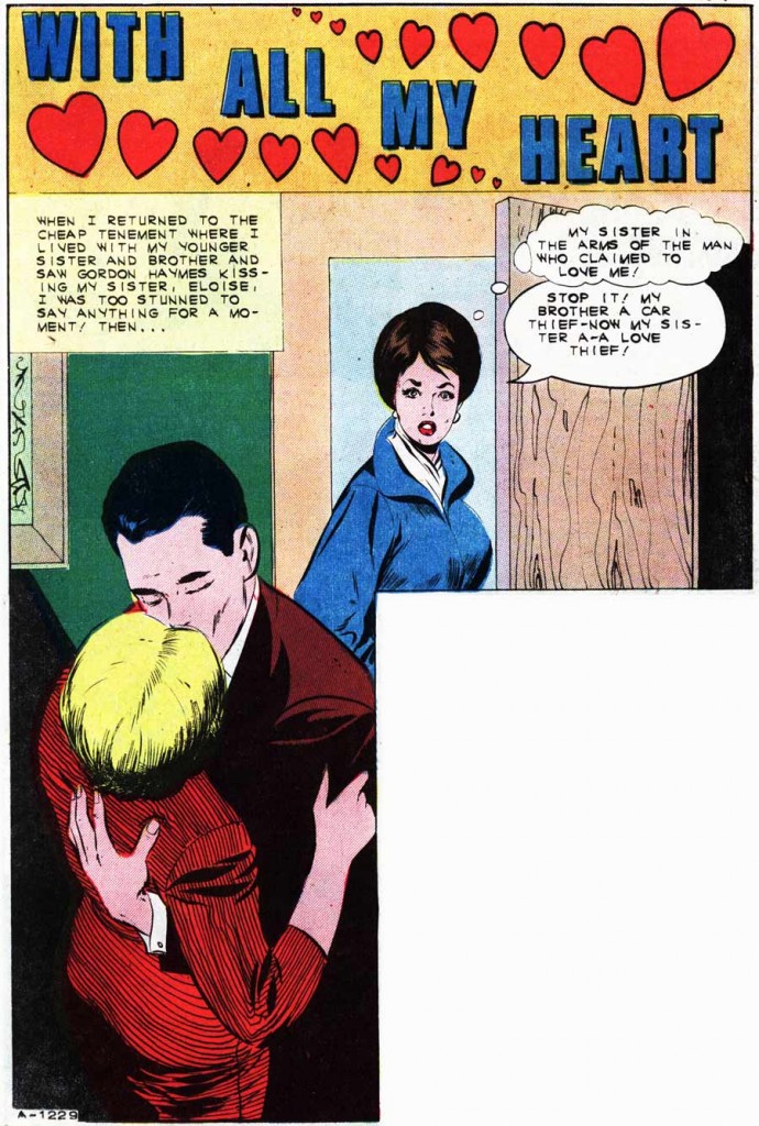 Art by Vince Colletta Studio in the story "With All My Heart" in FIRST KISS #26, 1962.