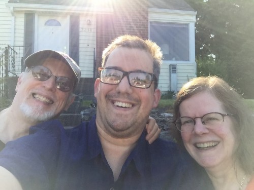 Left to Right: Me, Diego and Shelagh in front of Casa Lustig