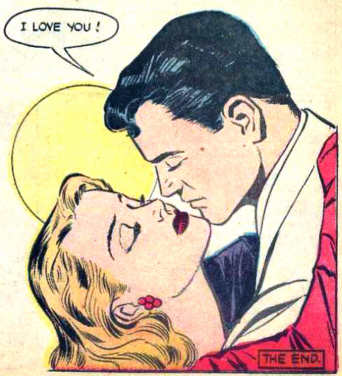 Art by Ben Brown & David Gantz from the story "The Faint Heart" in SORORITY SECRETS #1, 1954.