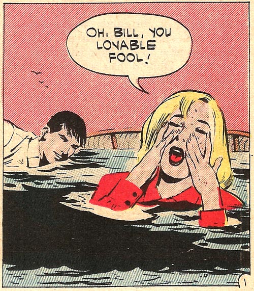 Inked by Dick Giordano from the story "My Foolish Heart" in FIRST KISS #21, 1961.
