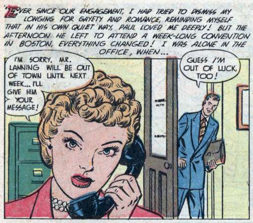 Art by Nina Albright from the story "The Man I'll Marry" in AMERICA'S BEST COMICS #6, 1949.
