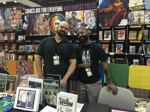 Two of my talented table mates at Northwest Press (left) Steve MacIsaac and William O. Tyler.