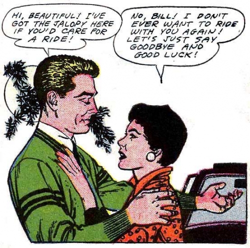 Art by John Tartaglione. from the story "To Stella with Love" in FIRST KISS #3, 1958.