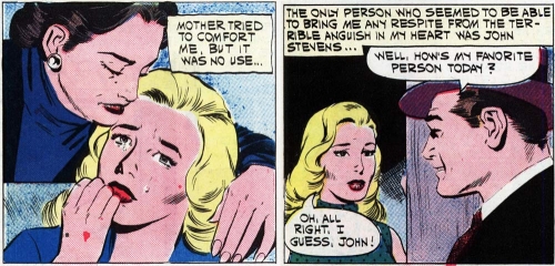 Inked by Dick Giordano in the story "My Foolish Heart" in FIRST KISS #21, 1961. Click image to enlarge.
