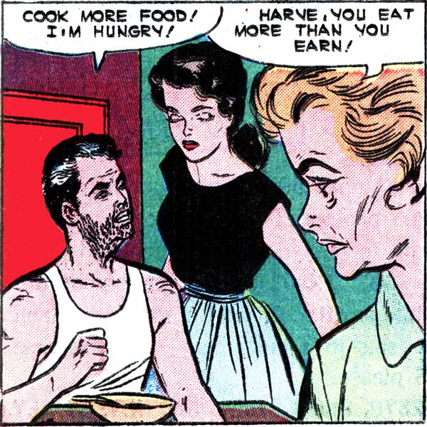 Art by Vince Colletta Studio from the story "Man Hater" in FIRST KISS #18, 1961.