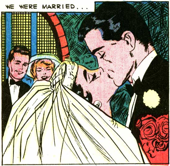 Artist unknown (but I suspect it's Vince Colletta.) From the story "You Can Never Tell" in FIRST KISS #10, 1959.