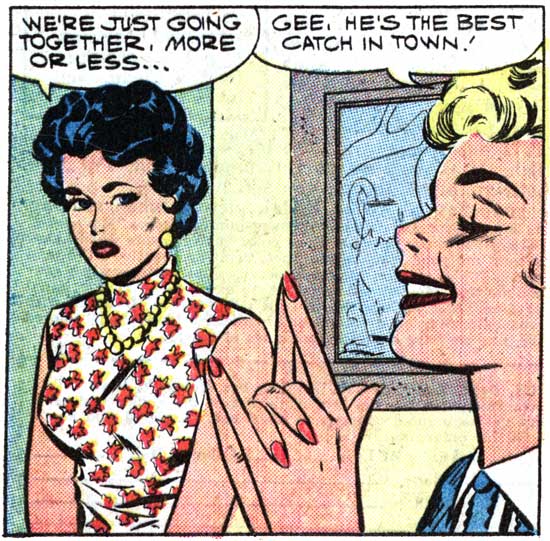 Art by Vince Colletta Studio from the story "Make Believe" in FIRST KISS #7, 1959.