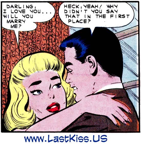 Art by Dick Giordano from the story "The Proposal" in FIRST KISS #31, 1963.