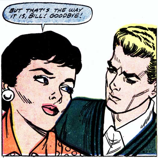 Art by John Tartaglione from the story "To Stella with Love" in FIRST KISS #3, 1958.