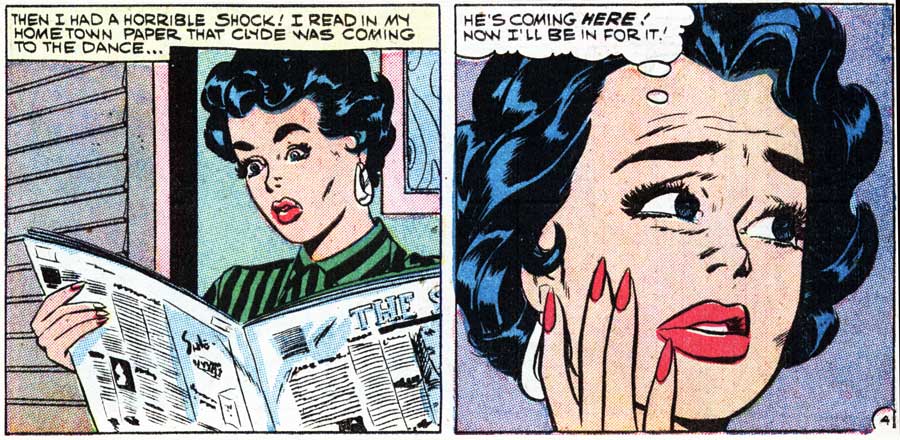 Art by Vince Colletta Studio from the story "Make Believe" in FIRST KISS #7, 1959.