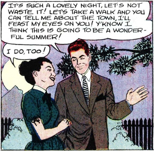 Art by John Tartaglione from the story "Elopement' in FIRST KISS #4, 1958.