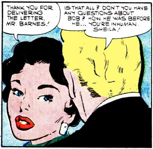 Art by Dick Giordano (with possible assist by Vince Colletta) from the story "Letter from Long Ago" in FIRST KISS #6, 1958.