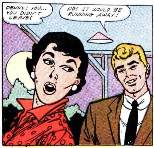 Art by John Tartaglione from the story "To Stella with Love" in FIRST KISS #3, 1958.