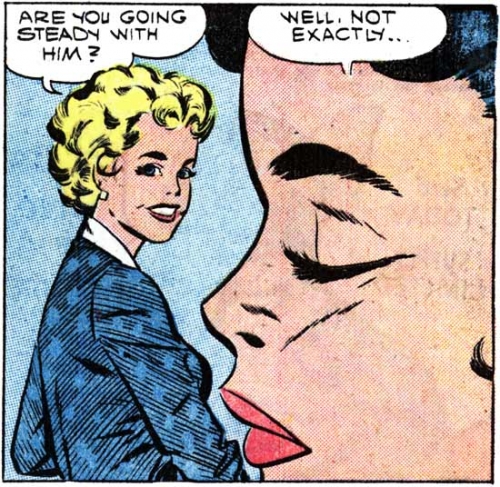 Art by Vince Colletta Studio from the story "Make Believe" in FIRST KISS #7, 1959.