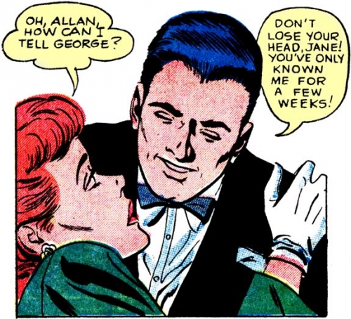 Art by Charles Nicholas & Dick Giordano from the story "Sweethearts" in FIRST KISS #7, 1959.